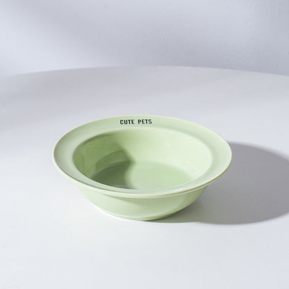 Korean Style Elevated Ceramic Pet Bowl Anti-Black Chin Neck Protection Cat Dog Food Water UFO Bowl