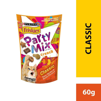 Friskies Party Mix Treat Dry Cat Snack (Classic/Mixed/Beach) 60G