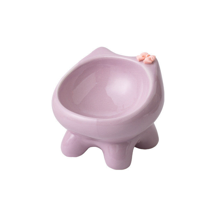 Ins Style Premium Ceramic Pet Bowl Cat Dog Food Water Basin Anti-Black Chin Heavy Duty Mangkuk Kucing