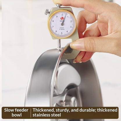 [READY STOCK] Stainless Steel Slow Feeder Bowl for Dog Cat Anti-Choking Healthy Diet Pet Food Basin