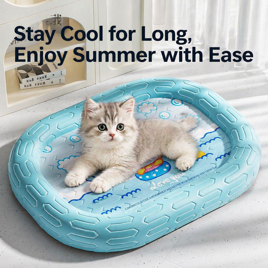 Ice Silk Cooling Pet Bed Cat Dog Summer Sofa Mat Latex Breathable Cooling Pad Katil Kucing Sejuk