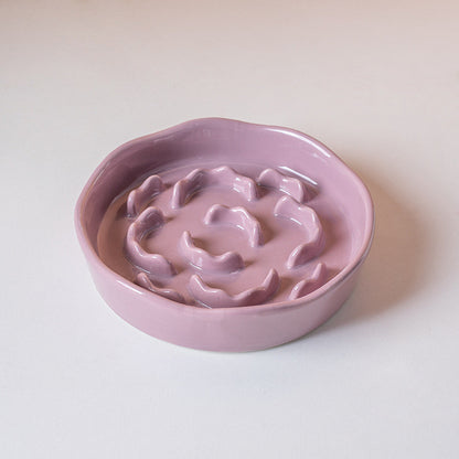 Ceramic Slow Feeder Cat Bowl Anti-Choke Dog Bowl Neck Protection Anti-Vomiting Elevated Pet Bowl