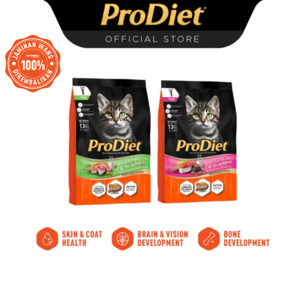 ProDiet Dry Kitten Cat Food - Milky Ocean Fish/Milky Mackerel (1.3kg)