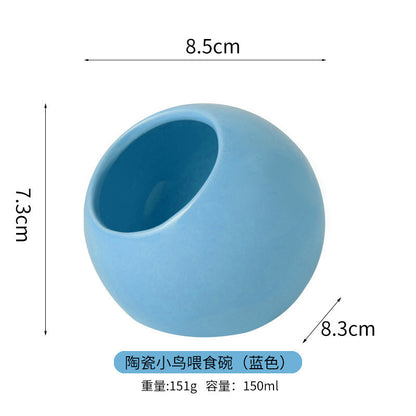 Ceramic Bird Feeder Anti-Bite Parrot Food Water Bowl Anti-Spill Budgie Feeder Basin Bekas Makan Burung