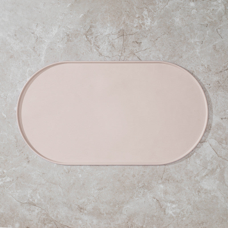 Oval Silicone Pet Placemat Waterproof Anti-Slip Food Bowl Mat Overflow Proof Easy Clean Alas Kucing
