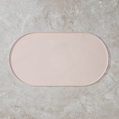 Oval Silicone Pet Placemat Waterproof Anti-Slip Food Bowl Mat Overflow Proof Easy Clean Alas Kucing