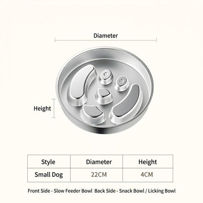 [READY STOCK] Stainless Steel Slow Feeder Bowl for Dog Cat Anti-Choking Healthy Diet Pet Food Basin