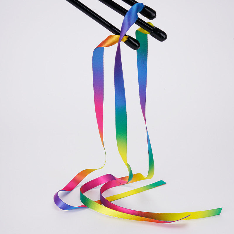 FUREVER365 TM-33 Minimalist Ribbon Cat Teaser - Lightweight PVC Wand Soft Fluttering Interaction Toy