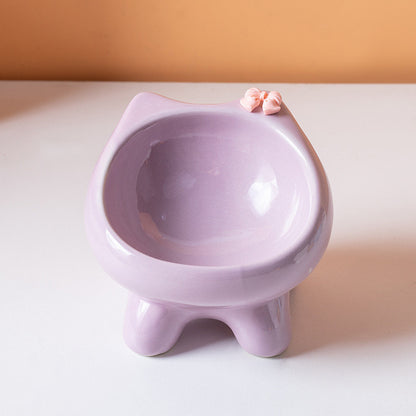 Ins Style Premium Ceramic Pet Bowl Cat Dog Food Water Basin Anti-Black Chin Heavy Duty Mangkuk Kucing