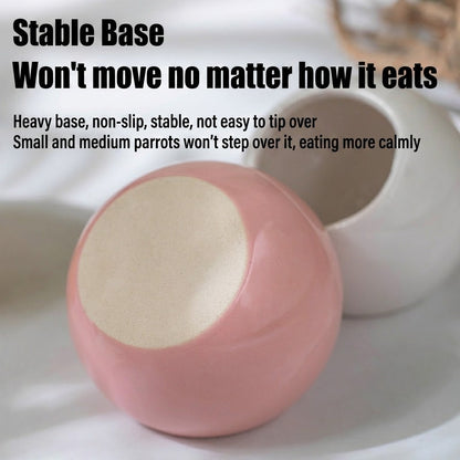 Ceramic Bird Feeder Anti-Bite Parrot Food Water Bowl Anti-Spill Budgie Feeder Basin Bekas Makan Burung