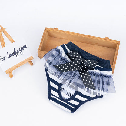 Sweet Bow Female Dog Physiological Pants Breathable Cotton Puppy Period Safety Underwear Seluar Kucing