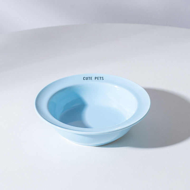 Korean Style Elevated Ceramic Pet Bowl Anti-Black Chin Neck Protection Cat Dog Food Water UFO Bowl