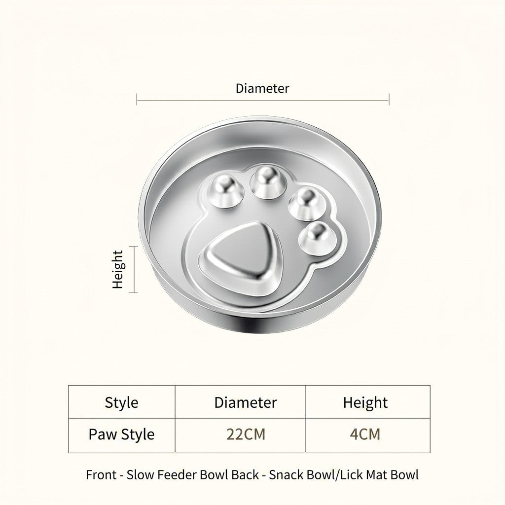 [READY STOCK] Stainless Steel Slow Feeder Bowl for Dog Cat Anti-Choking Healthy Diet Pet Food Basin
