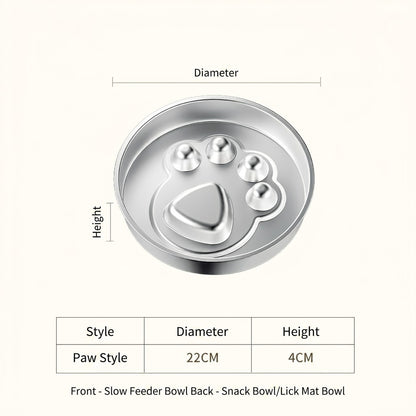 [READY STOCK] Stainless Steel Slow Feeder Bowl for Dog Cat Anti-Choking Healthy Diet Pet Food Basin