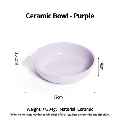 Bubble Elevated Ceramic Cat Bowl Double Bowl with Splash Guard Anti-Black Chin Neck Protection Pet Feeder