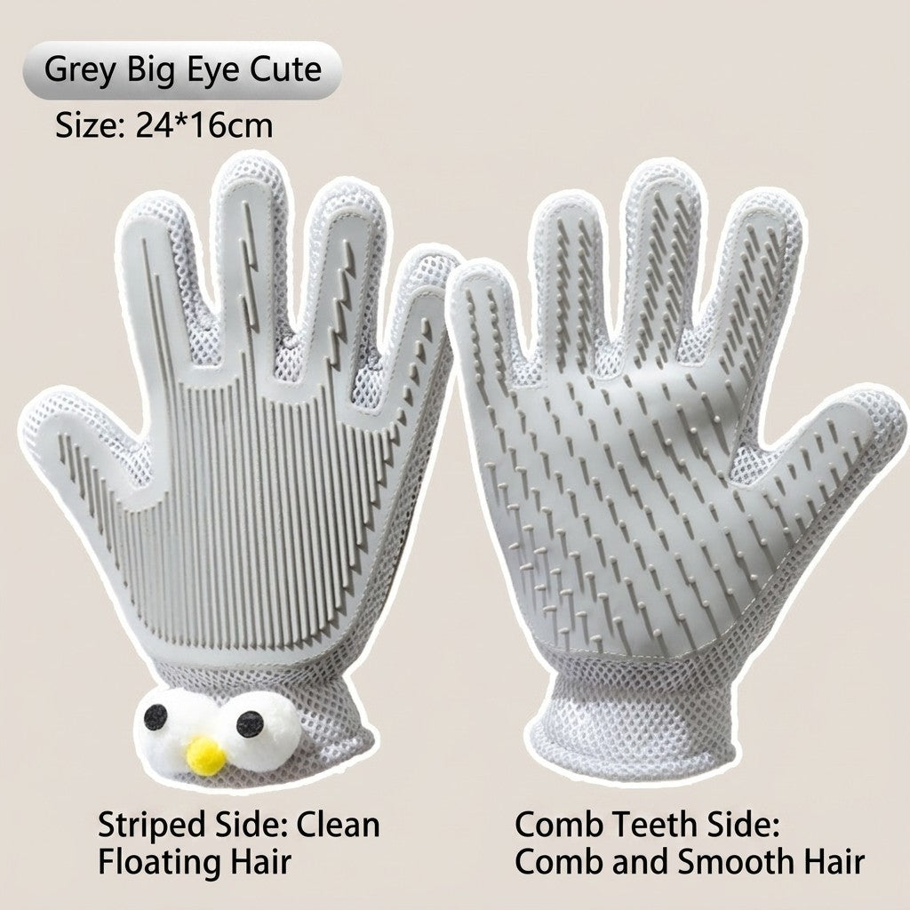 2-in-1 Pet Grooming Glove Cat Dog Hair Remover Deshedding Massage Bath Brush Sarung Tangan Kucing