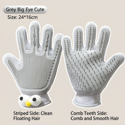 2-in-1 Pet Grooming Glove Cat Dog Hair Remover Deshedding Massage Bath Brush Sarung Tangan Kucing