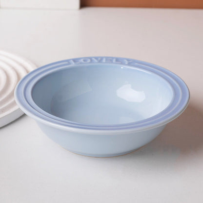 French Style Gradient Ceramic Cat Bowl Aesthetic Acrylic Elevated Stand Anti-Black Chin UFO Pet Plate