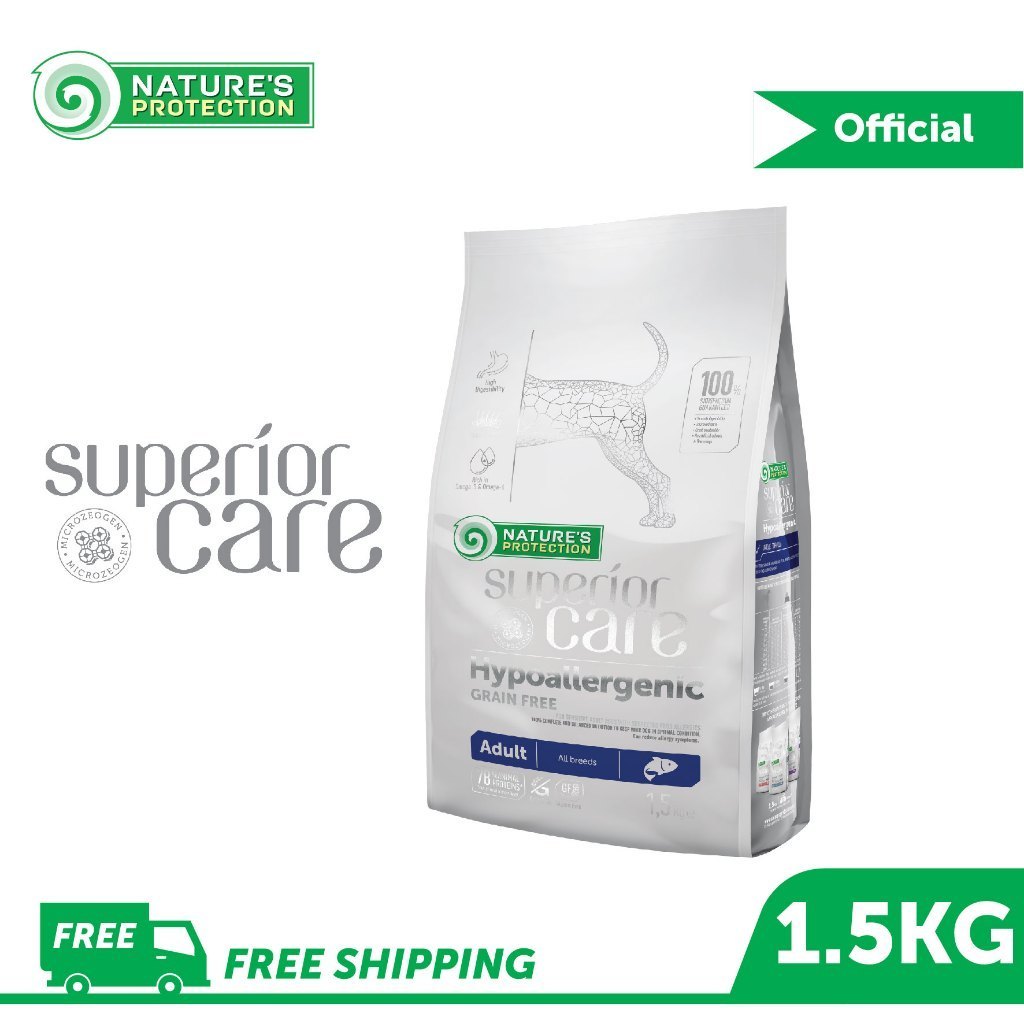 Nature's Protection Superior Care 1.5kg Dry Dog Food (Red Coat/ White Dog/ Salmon/ Lamb/ Herring/ Hypoallergenic)