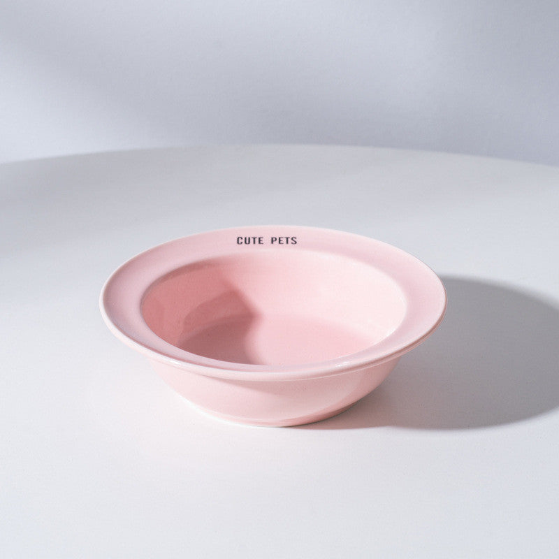 Korean Style Elevated Ceramic Pet Bowl Anti-Black Chin Neck Protection Cat Dog Food Water UFO Bowl