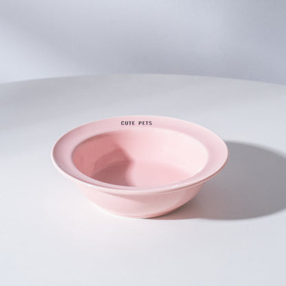 Korean Style Elevated Ceramic Pet Bowl Anti-Black Chin Neck Protection Cat Dog Food Water UFO Bowl