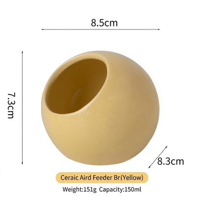 Ceramic Bird Feeder Anti-Bite Parrot Food Water Bowl Anti-Spill Budgie Feeder Basin Bekas Makan Burung