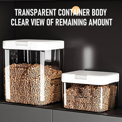 Transparent Airtight Pet Food Storage Container Moisture Proof Sealing Bucket for Cat Dog Food 2.9L-15L
