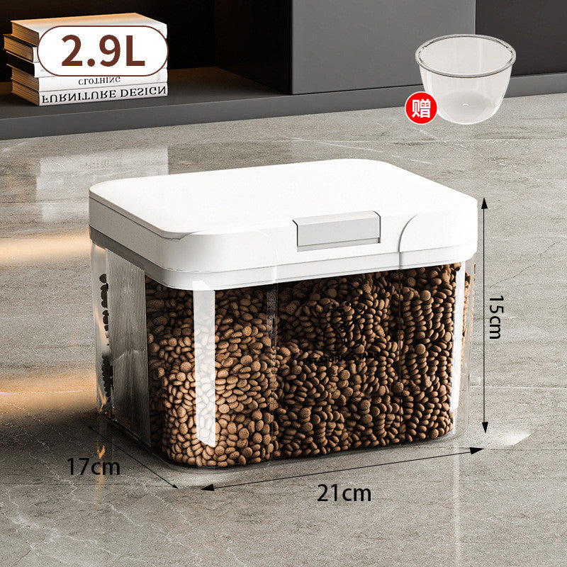 Transparent Airtight Pet Food Storage Container Moisture Proof Sealing Bucket for Cat Dog Food 2.9L-15L