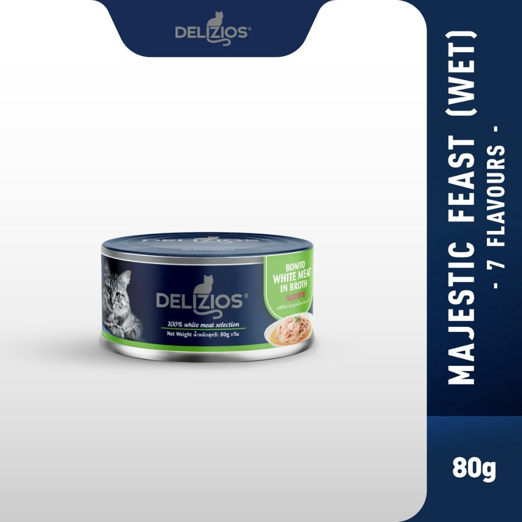 Delizios  Wet Cat Food - White Meat Selection Broth Series / Jelly Series (80G)