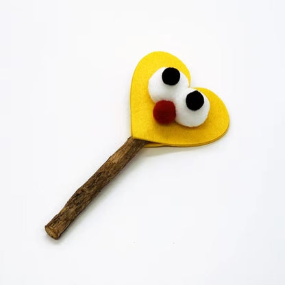 FUREVER365 MT Felt Silver Vine Cat Toy - Natural Actinidia Dental Stick with Soft Handmade Felt Lure