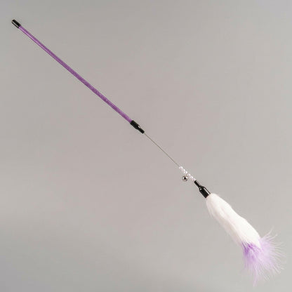 FUREVER365 TM-01 Colorful Rabbit Fur Teaser - High-Elasticity Steel Wire Squeaky Bell Cat Wand Toy