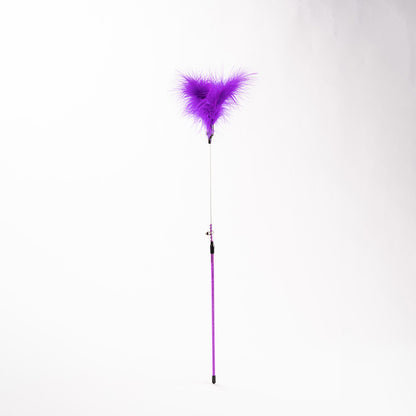 FUREVER365 YM-03 Feather Cat Teaser - High-Elasticity Steel Wire Bite-Resistant Interactive Wand Toy