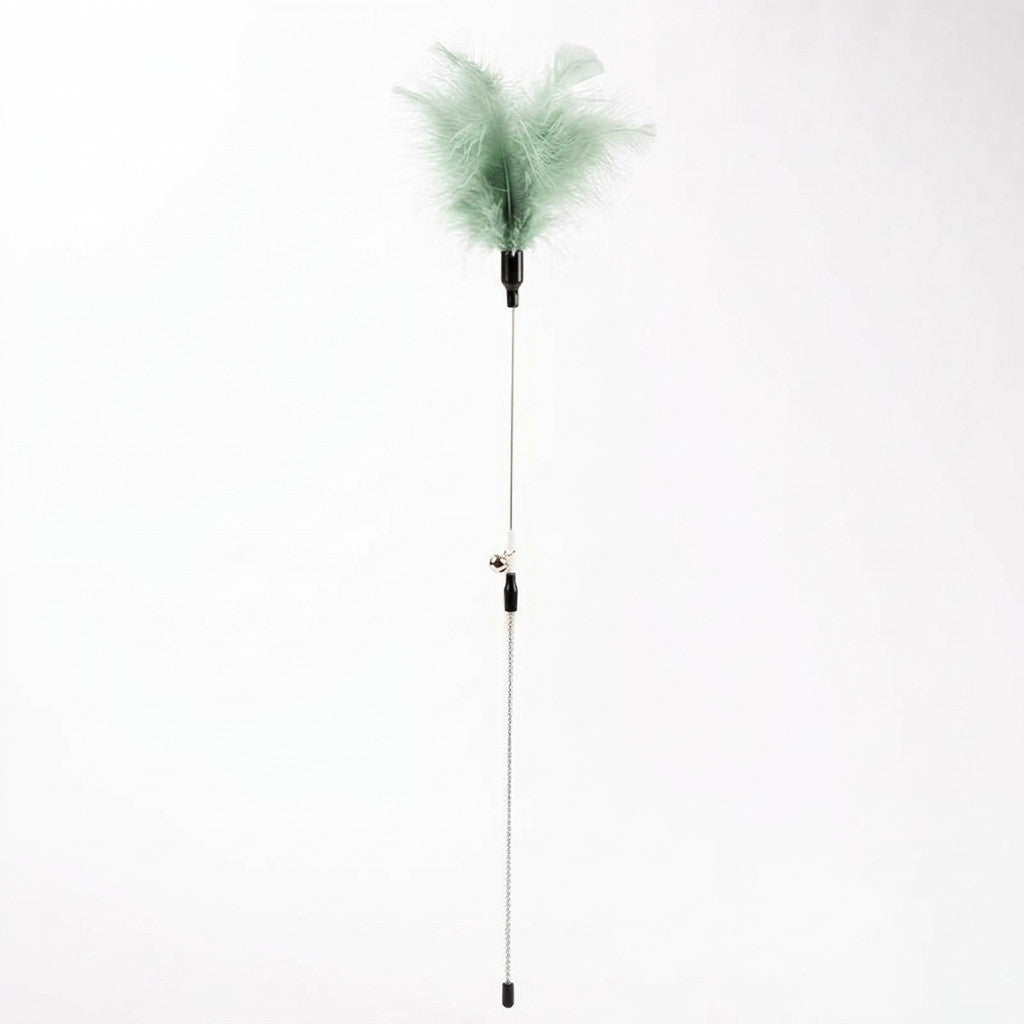 FUREVER365 YM-03 Feather Cat Teaser - High-Elasticity Steel Wire Bite-Resistant Interactive Wand Toy