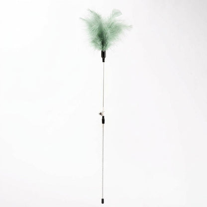 FUREVER365 YM-03 Feather Cat Teaser - High-Elasticity Steel Wire Bite-Resistant Interactive Wand Toy