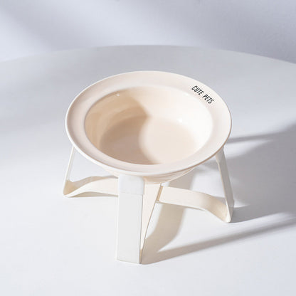 Korean Style Elevated Ceramic Pet Bowl Anti-Black Chin Neck Protection Cat Dog Food Water UFO Bowl
