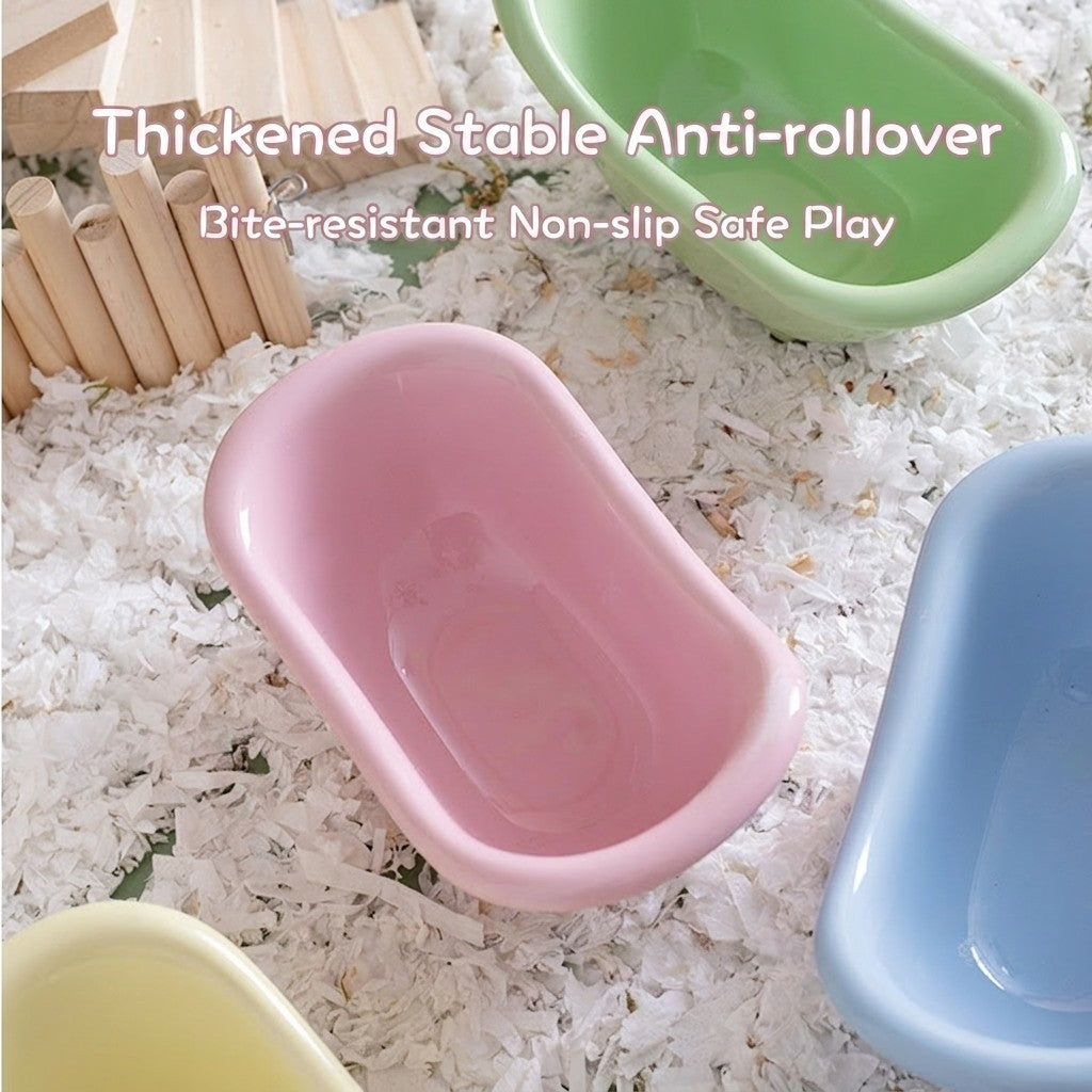 Ceramic Hamster Bathtub Sand Bath Basin Anti-Bite Toilet Litter Box for Golden Hamster Small Pet Toy