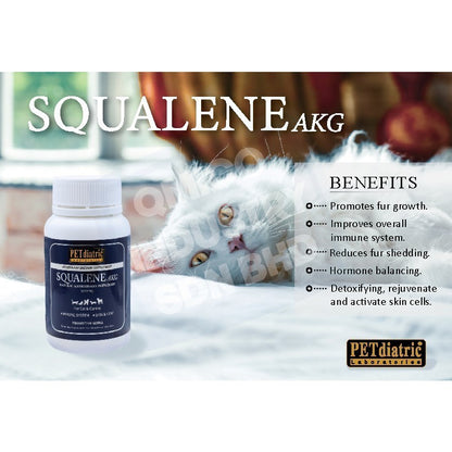 Squalene AKG - Skin Vitamin with Natural AntiOxidant-Isoprenoid for Dogs and Cats. 500mg - Skin REPAIR