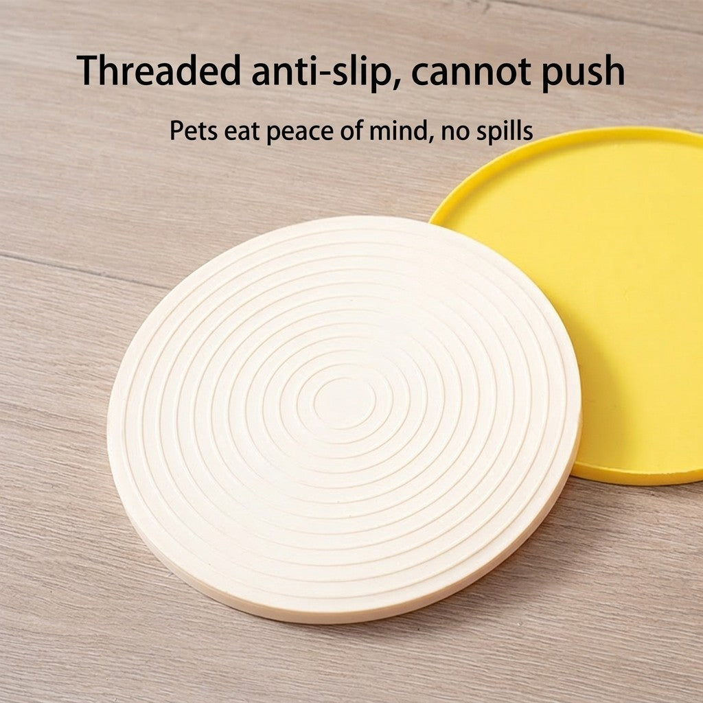 Round Silicone Pet Placemat Waterproof Anti-Slip Food Bowl Mat Leak-Proof Easy Clean Alas Makan Kucing