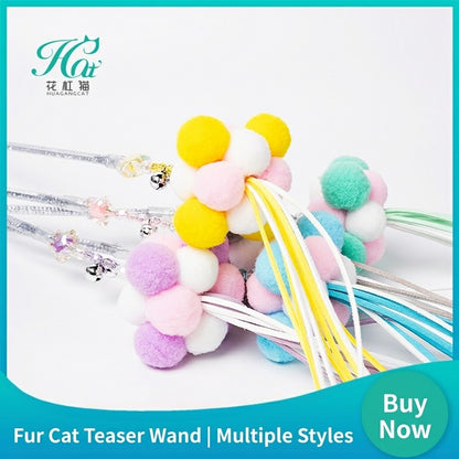 FUREVER365 TM-24 Fairy Wand Cat Teaser - Crystal Tube Handle Soft Tassel & Bell Interactive Toy