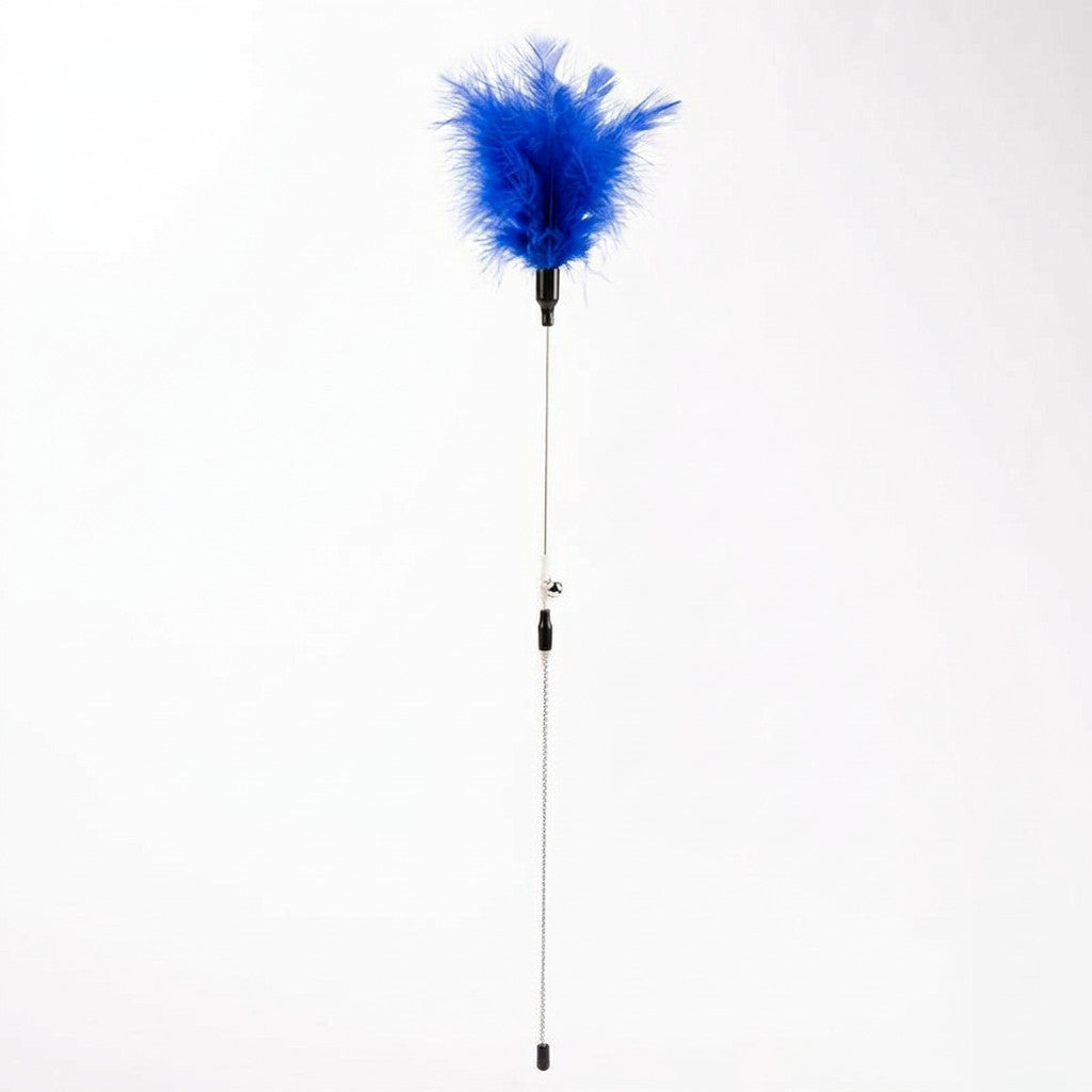 FUREVER365 YM-03 Feather Cat Teaser - High-Elasticity Steel Wire Bite-Resistant Interactive Wand Toy