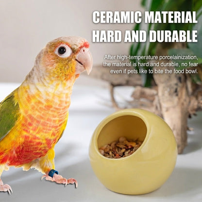 Ceramic Bird Feeder Anti-Bite Parrot Food Water Bowl Anti-Spill Budgie Feeder Basin Bekas Makan Burung