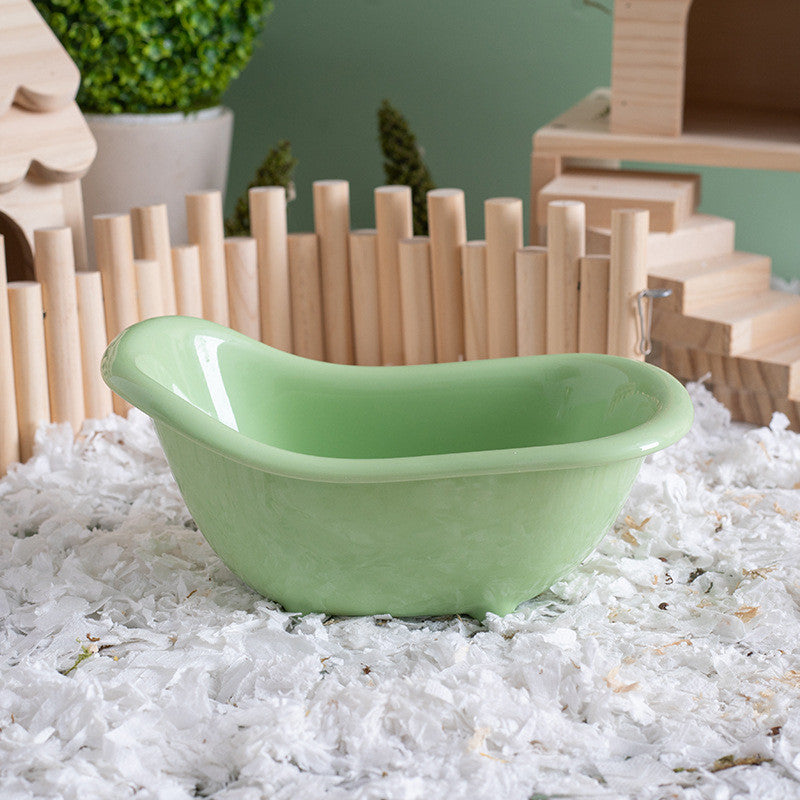 Ceramic Hamster Bathtub Sand Bath Basin Anti-Bite Toilet Litter Box for Golden Hamster Small Pet Toy