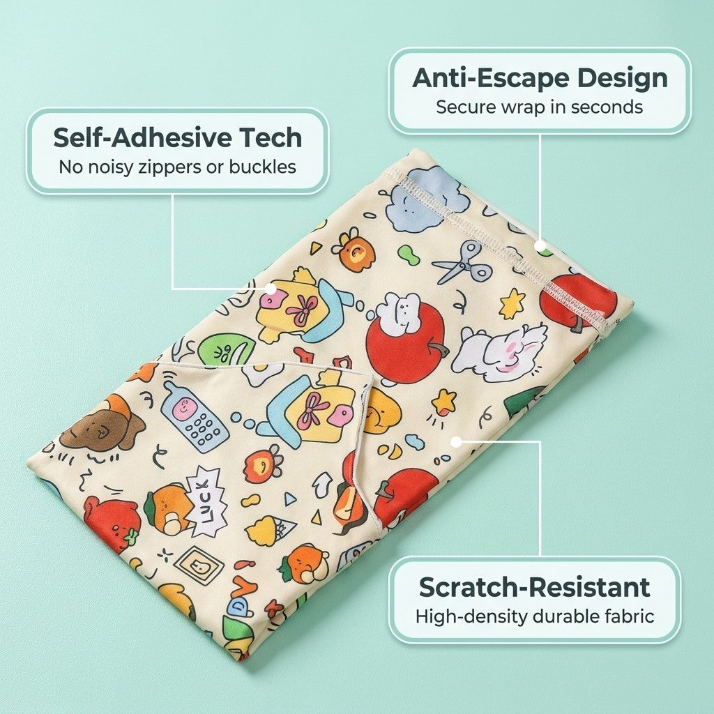 Self-Adhesive Cat Grooming Wrap Anti-Scratch Restraint Bag for Nail Trimming Ear Cleaning Wound Care