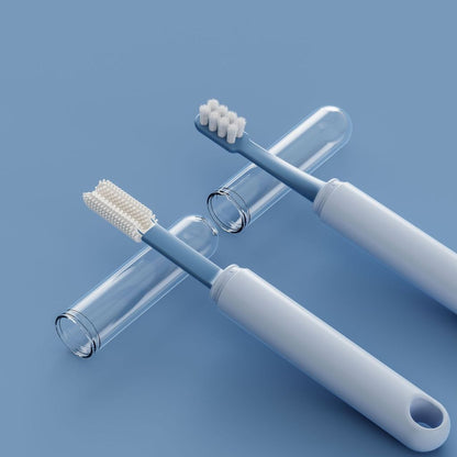DONE 2-in-1 Pet Dual-Head Toothbrush Silicone Soft Bristle Dog Cat Dental Care Kit Plaque Tartar Remover
