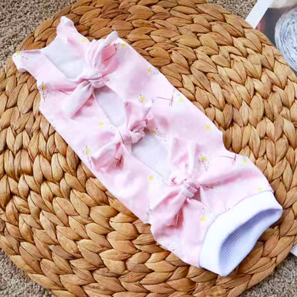 Premium Cotton Cat Recovery Suit Post Surgery Shirt Anti-Lick Sterilization Care Breathable Baju Kucing