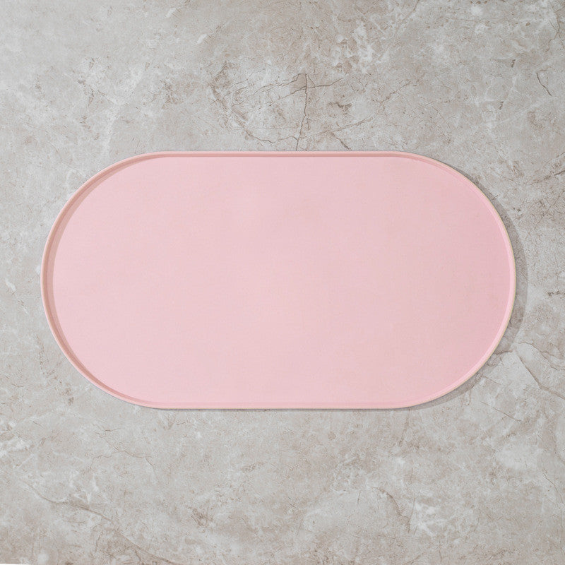 Oval Silicone Pet Placemat Waterproof Anti-Slip Food Bowl Mat Overflow Proof Easy Clean Alas Kucing