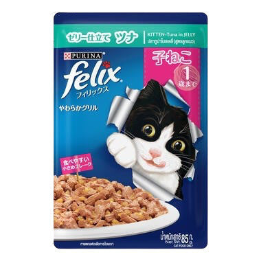 Felix Kitten/Adult/Sensation Cat Pouch 85g - Chicken/ Tuna/ Salmon