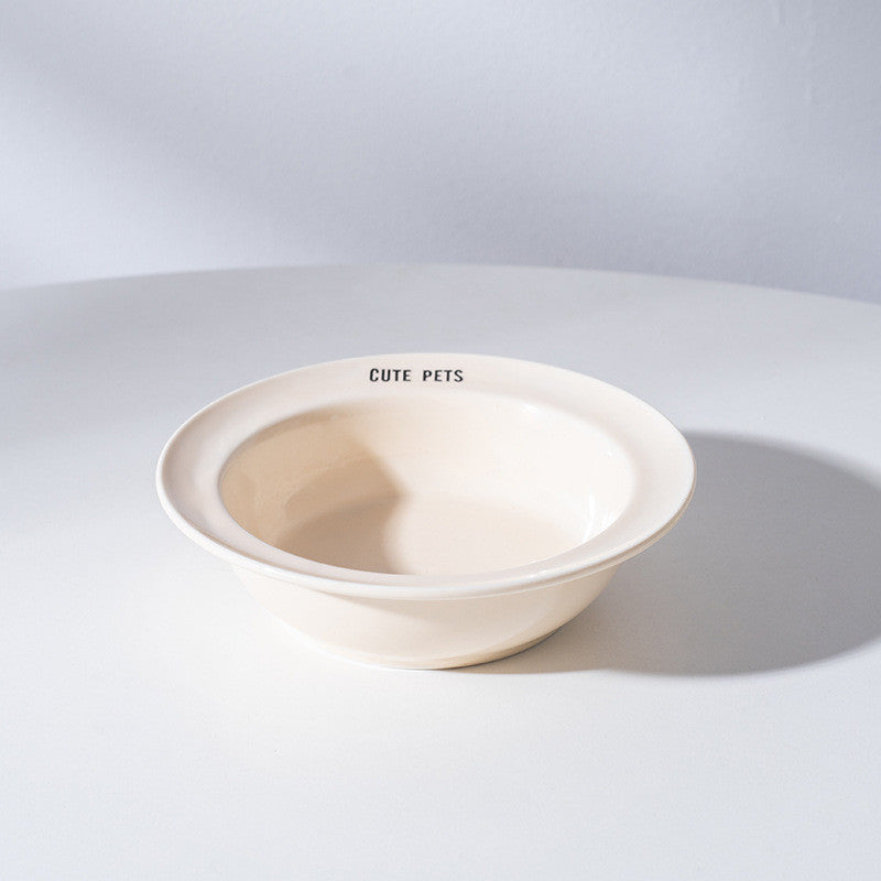 Korean Style Elevated Ceramic Pet Bowl Anti-Black Chin Neck Protection Cat Dog Food Water UFO Bowl