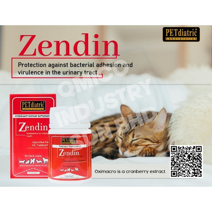 Zendin® Nutraceutical For Urinary Health for Dogs and Cats. 60 tablets (Flutd/FIC) Improves bladder health