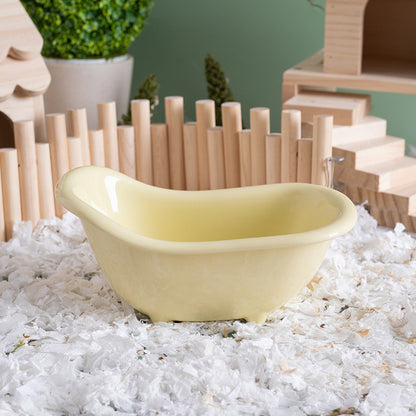 Ceramic Hamster Bathtub Sand Bath Basin Anti-Bite Toilet Litter Box for Golden Hamster Small Pet Toy